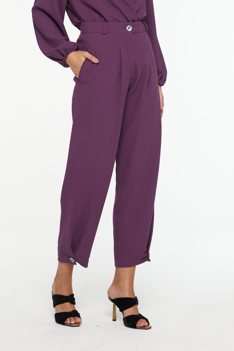 Purple Plum Tailored Set- Kimono & Pants