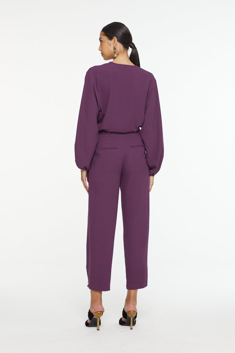 Purple Plum Tailored Set- Kimono & Pants
