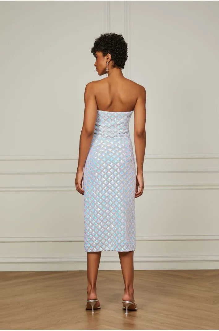 Embroidered Midi Skirt With Slit