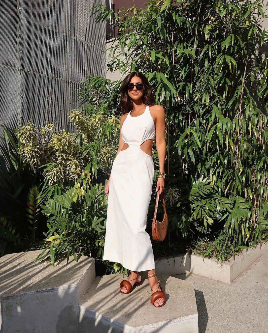Natural Embroidered Crochet Dress - Spring in Summer
