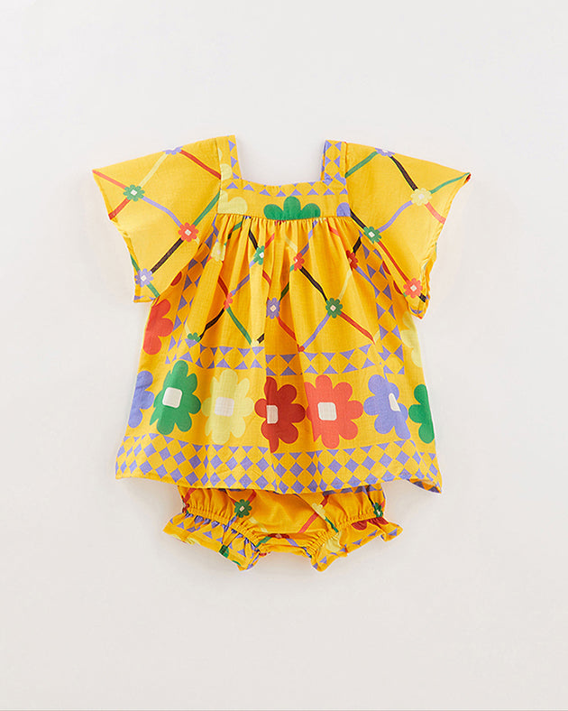 Yellow Ceramic Tissue Baby Dress