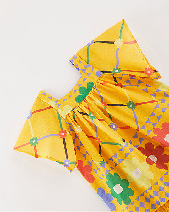 Yellow Ceramic Tissue Baby Dress