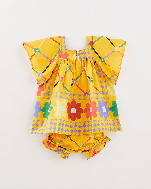 Yellow Ceramic Tissue Baby Dress
