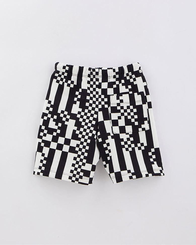 Racing Black and white Boys T-Shirt & Short Set
