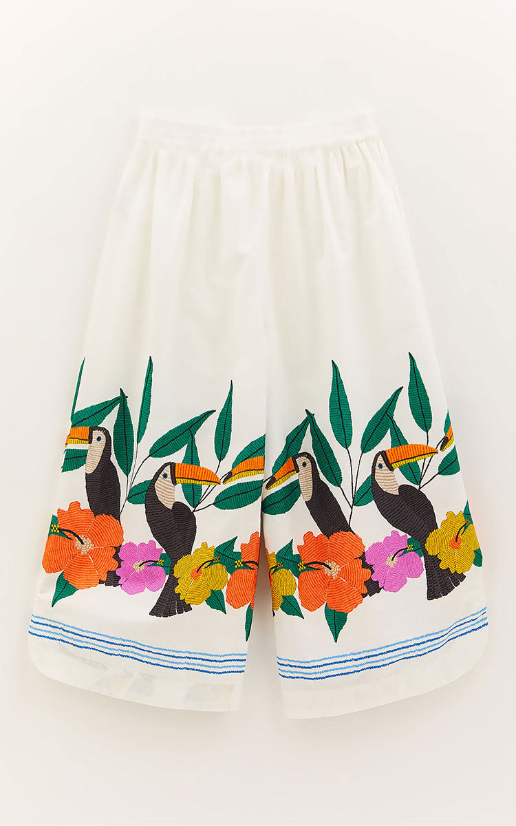 Parrot White Girls Pants