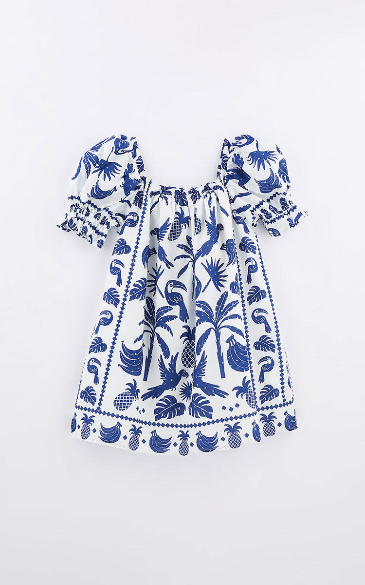Tropical Brocade Girls Dress