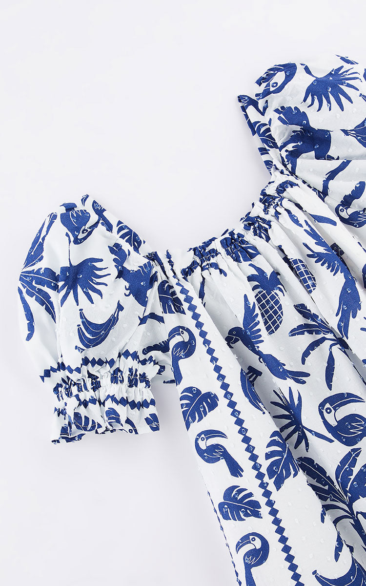 Tropical Brocade Girls Dress