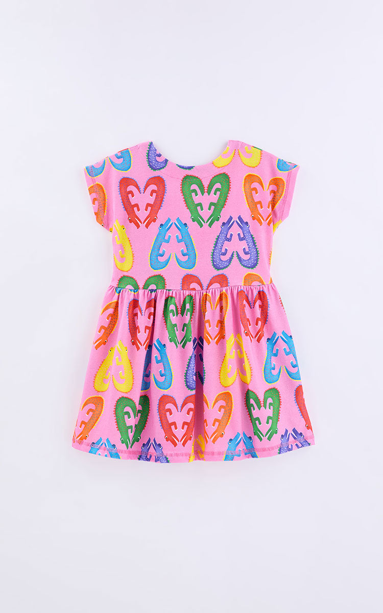 Croc Pink Dress for Girls - Fabula Farm