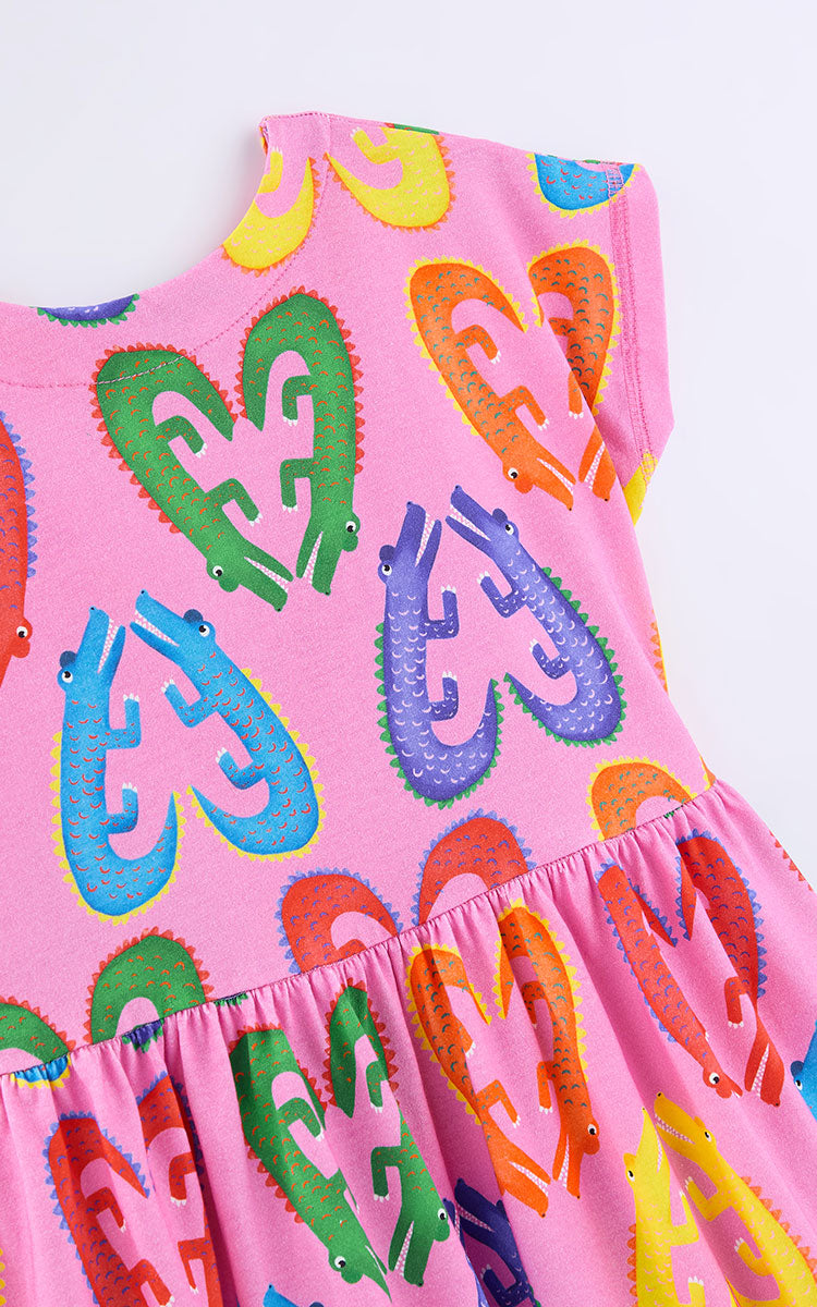 Croc Pink Dress for Girls - Fabula Farm