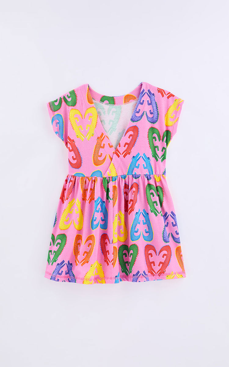 Croc Pink Dress for Girls - Fabula Farm