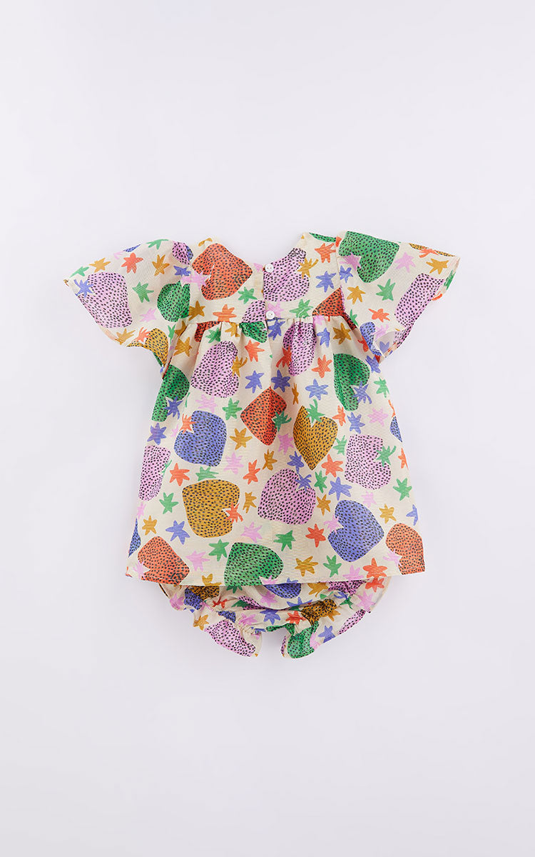 Holographic Strawberry Baby Dress