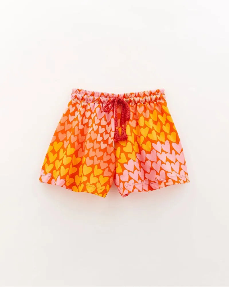 Red Coracaozito Mesh Shorts