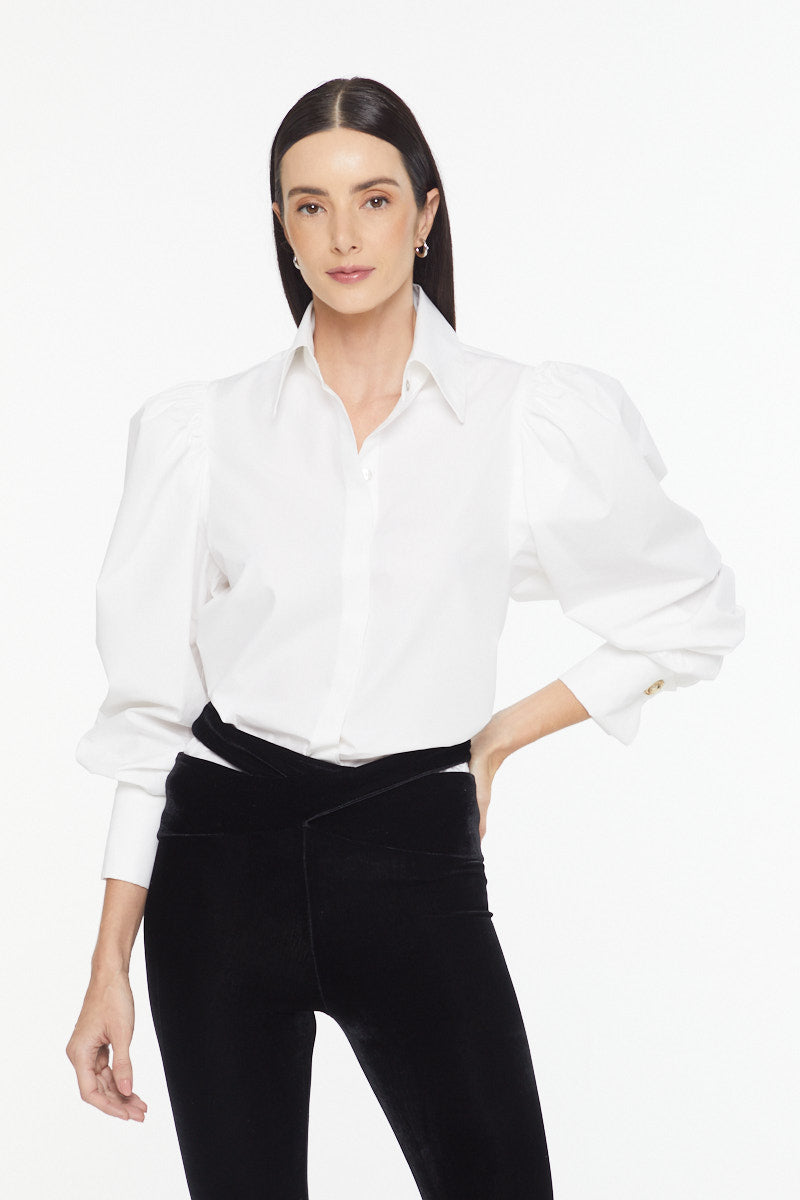 White Shirt with Puffy Sleeves - Animale