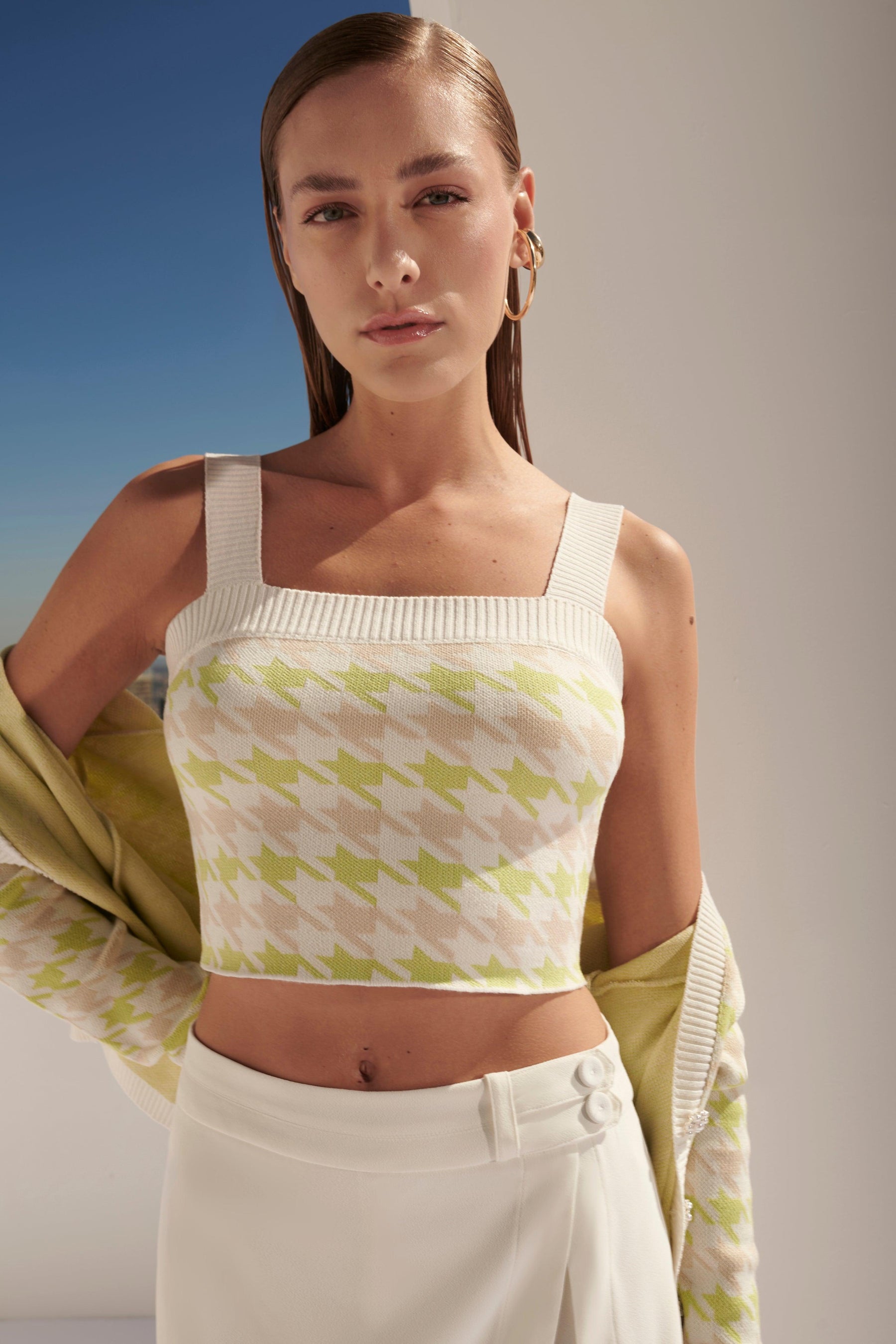 Twin Set Houndstooth Jacquard Set rebecca vallance chanel balmain green