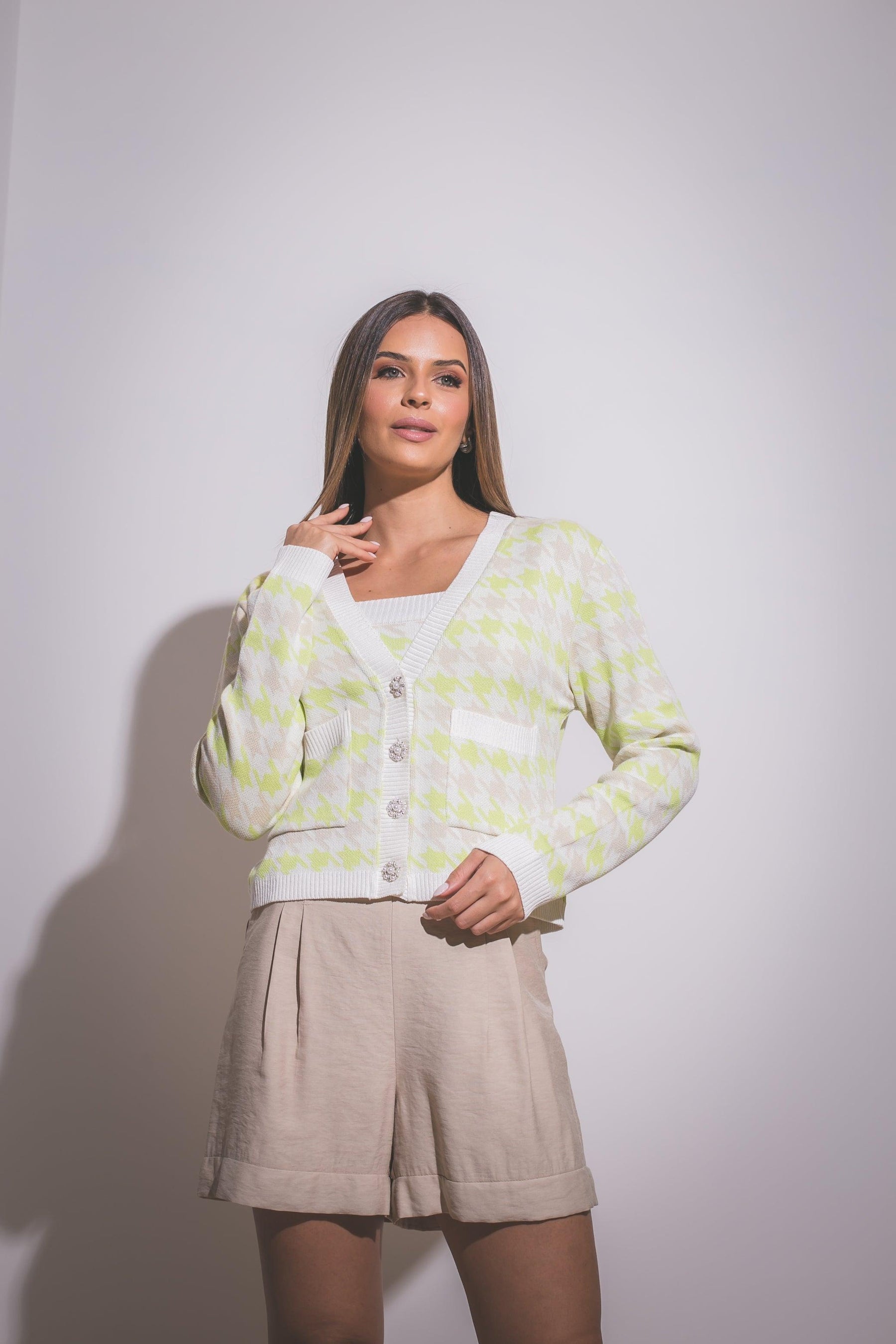 Twin Set Houndstooth Jacquard Set rebecca vallance chanel balmain green