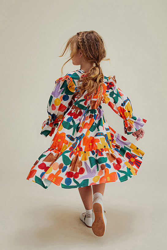 dress girl party twirl farm rio print