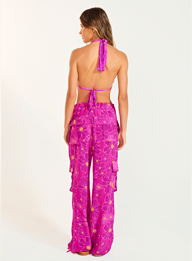 Marina Floral Pink Cargo Pants