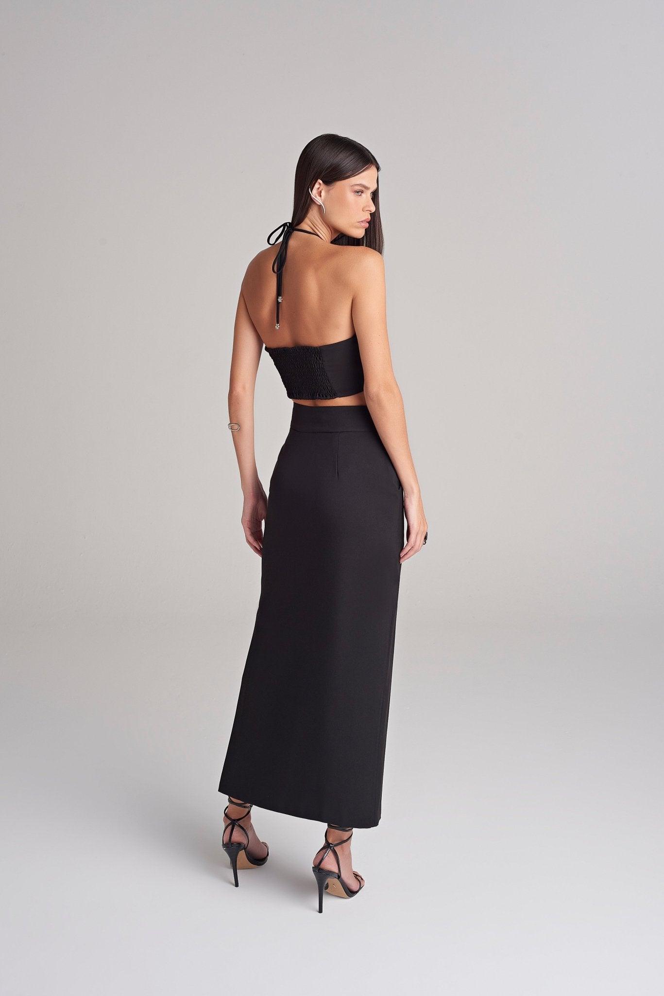 Cibele Black Set Top & Skirt - Spring in Summer