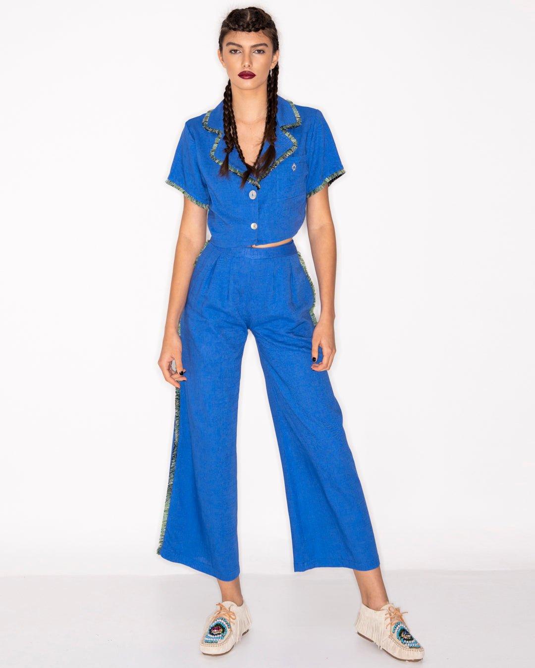 Cobalt Linen Pants - Spring in Summer