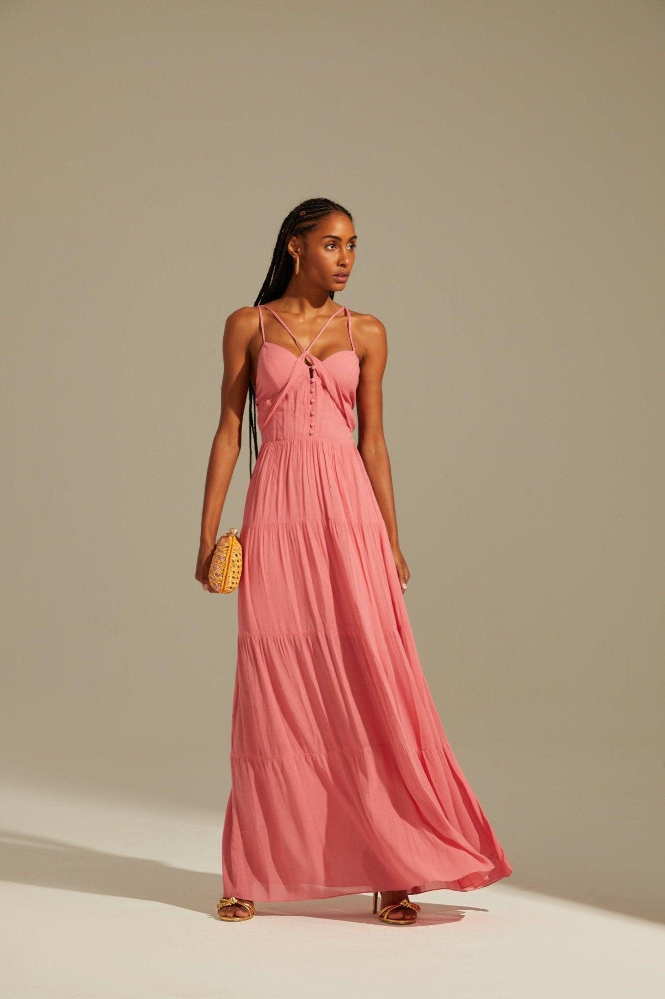 Long Pink Dress - Spring in Summer