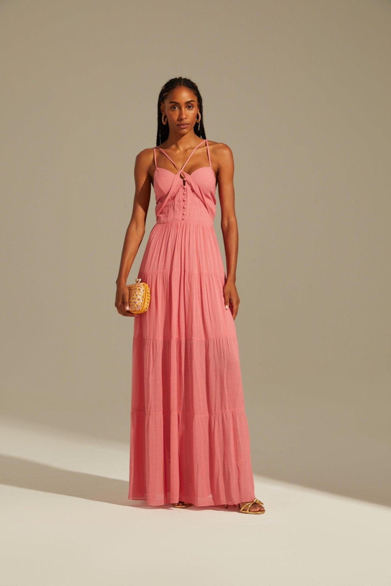 Long Pink Dress - Spring in Summer