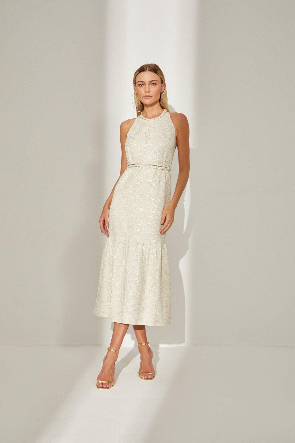 Natural Metallic Dress - Spring in Summer