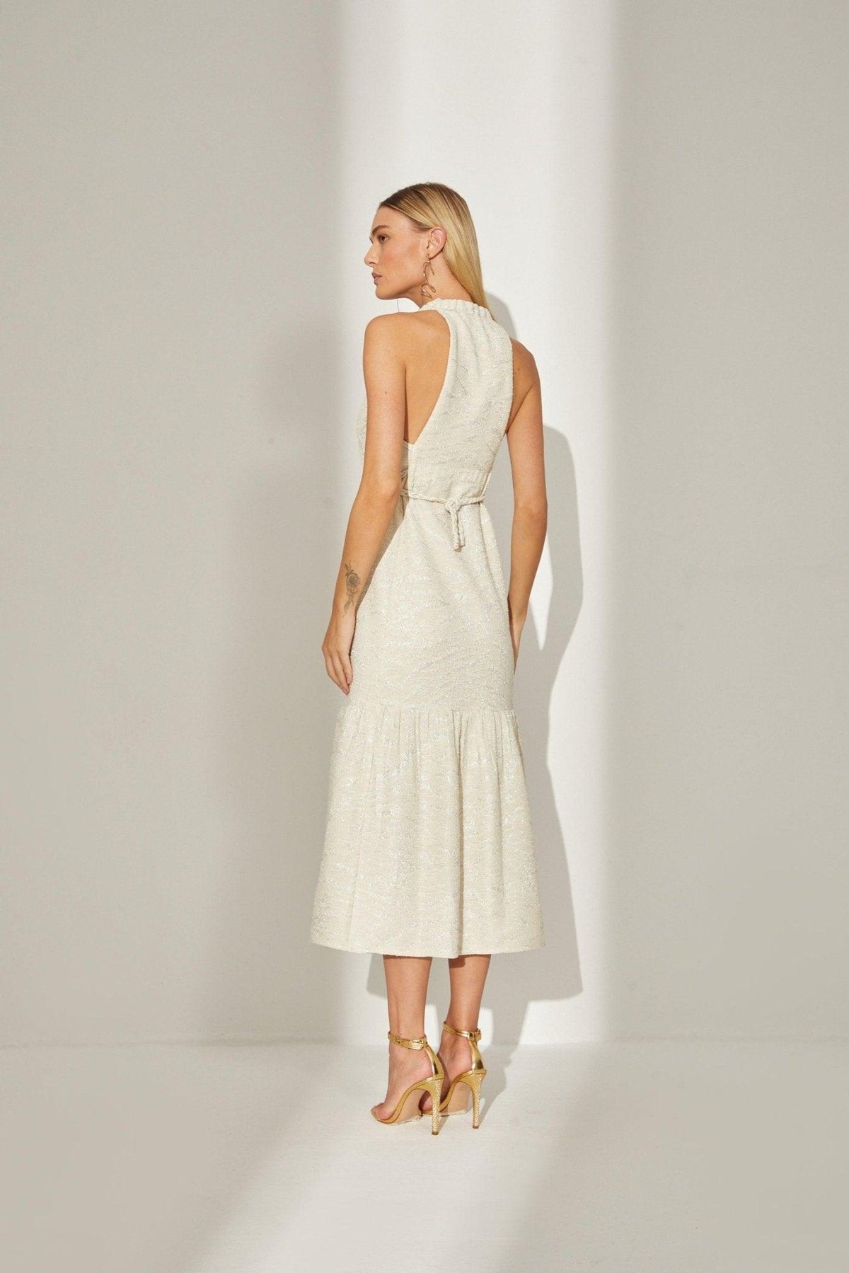 Natural Metallic Dress - Spring in Summer