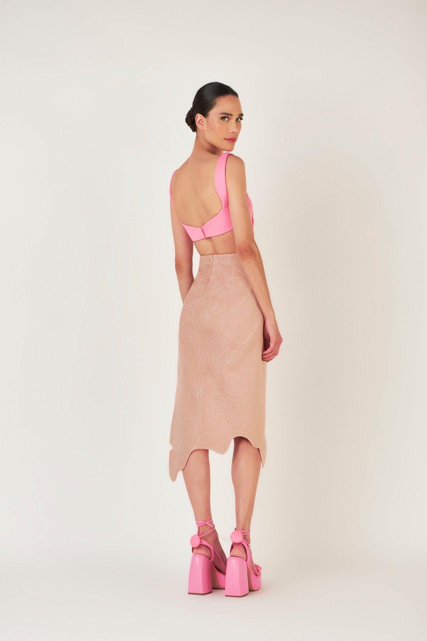 Pink Caryota Corset - Spring in Summer