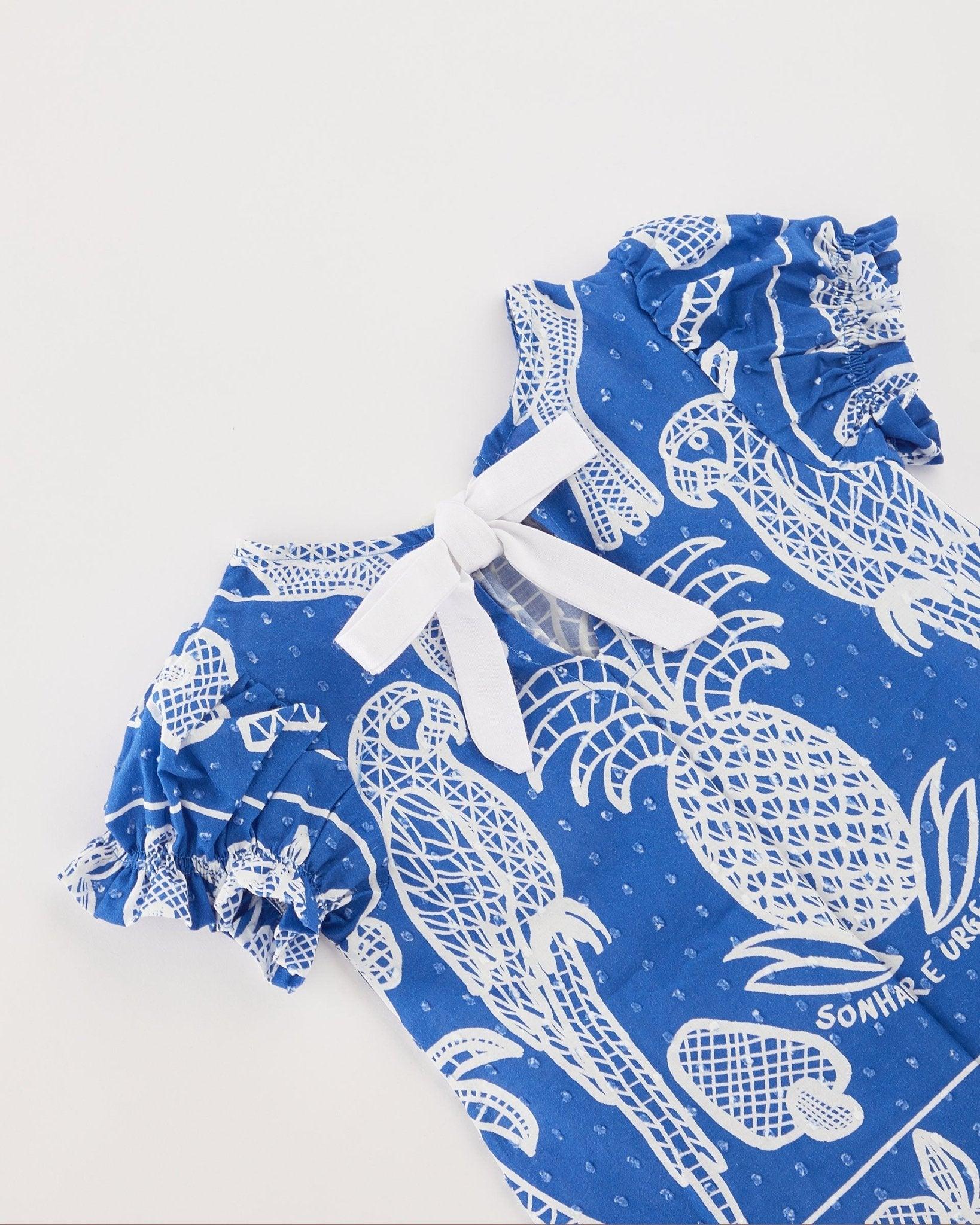 TROPICAL BLUE LACE BABY DRESS - Spring in Summer