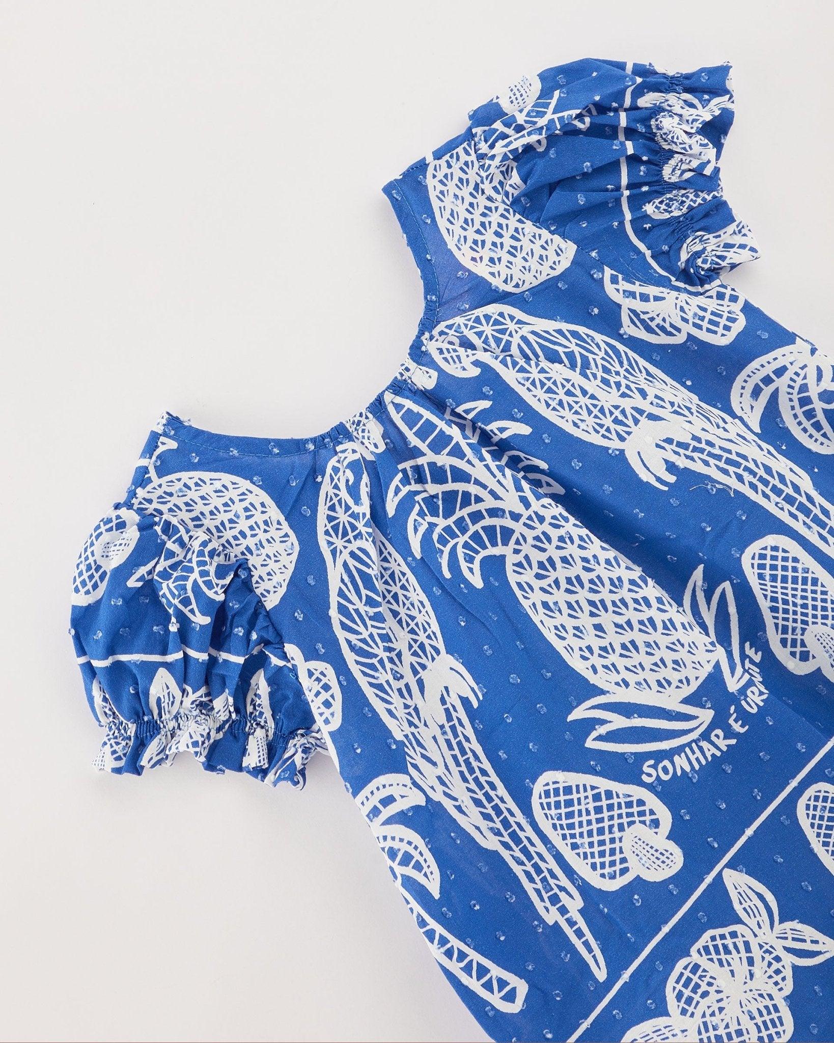 TROPICAL BLUE LACE BABY DRESS - Spring in Summer