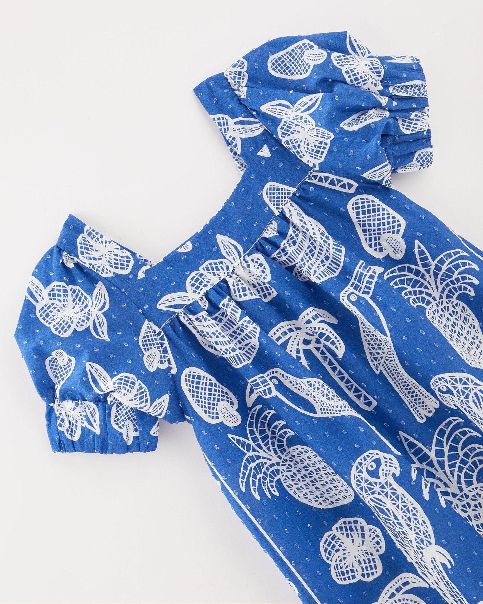 TROPICAL BLUE LACE DRESS - Spring in Summer