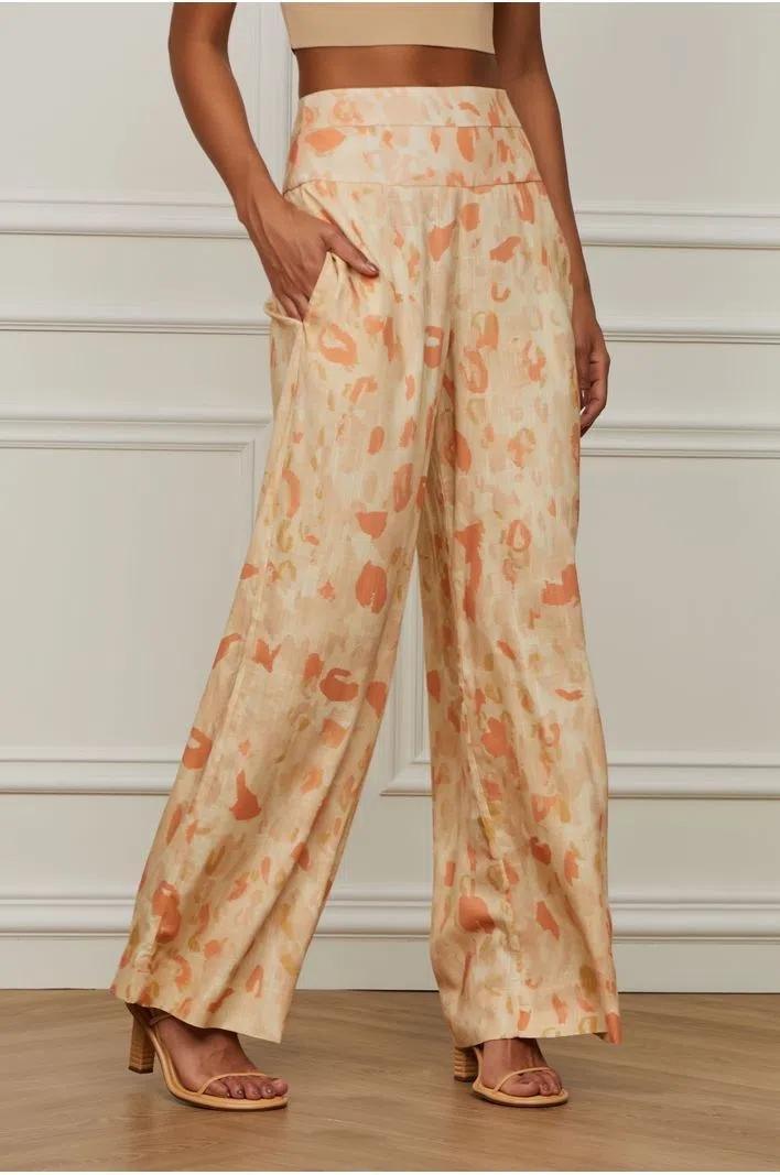 Viscose Pantalone Pants With Cotton Flap - Spring in Summer