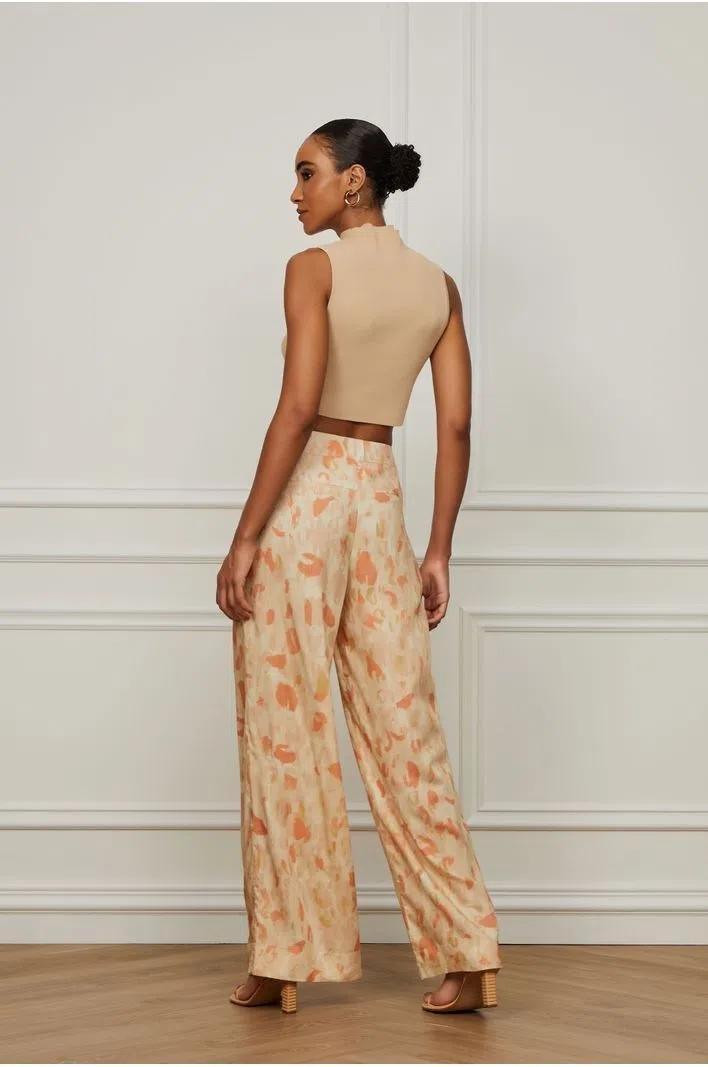 Viscose Pantalone Pants With Cotton Flap - Spring in Summer