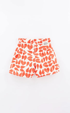 Orange Hearts Girls Shorts