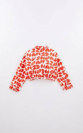 Orange Hearts Girls Jacket