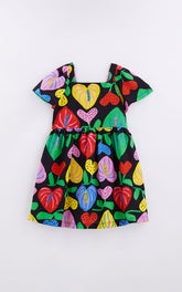 Amor De Flor Black Dress for Girls - Fabula Farm