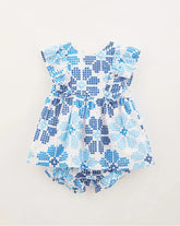 Blue Flower Dot Baby Dress