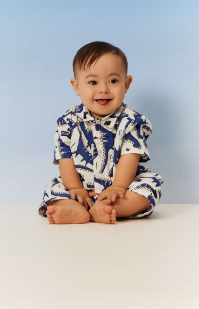 Blue Dino Romper