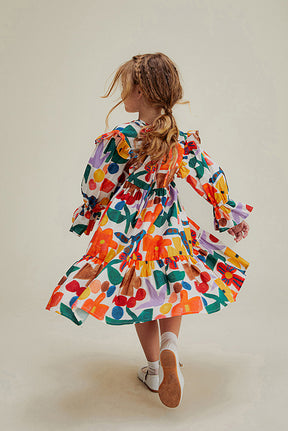 dress girl party twirl farm rio print 