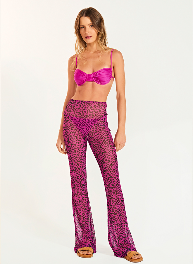 Denise Pink Leopard Mesh Pants