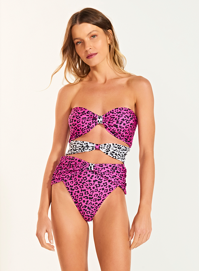 Sara Pink Leopard Swimsuit