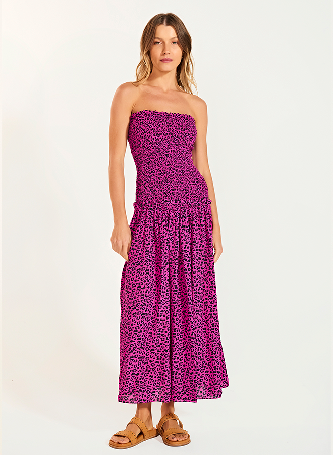 Olivia Pink Leopard Dress