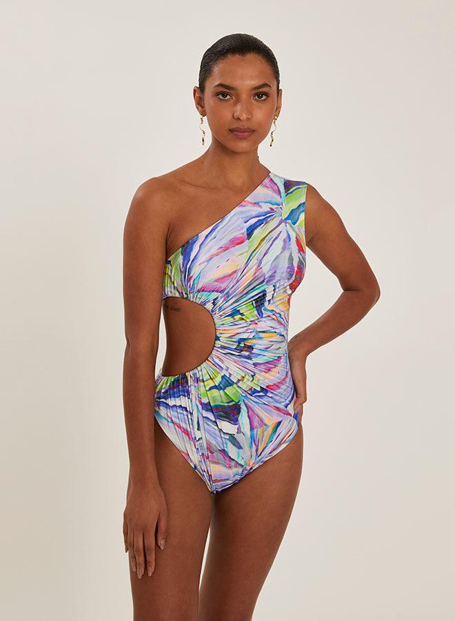 Cutout shoulder one piece swimsuit - Spring in Summer