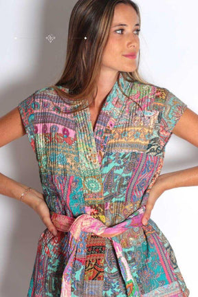 PATCHWORK LONG VEST- MARIPOSA AGRA - Spring in Summer