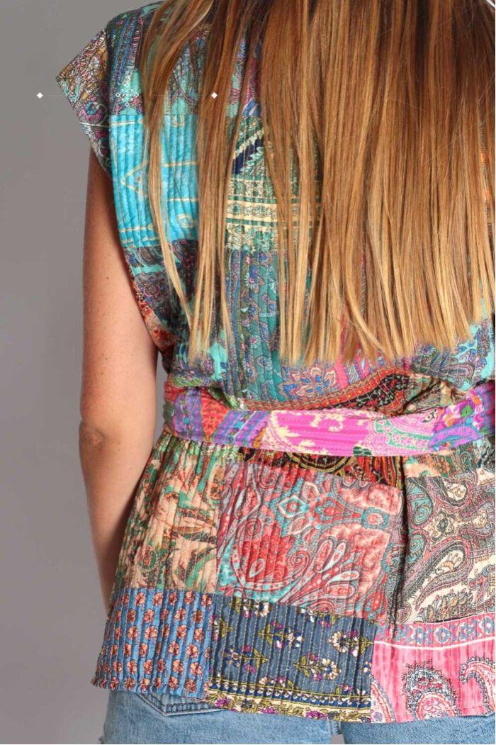 PATCHWORK LONG VEST- MARIPOSA AGRA - Spring in Summer