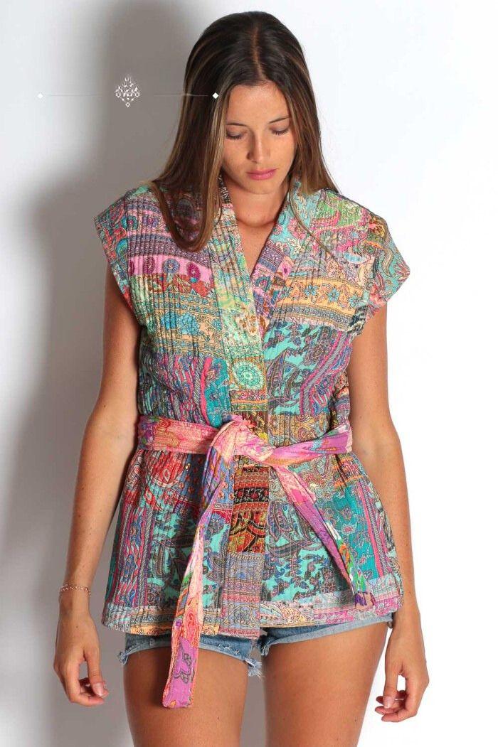 PATCHWORK LONG VEST- MARIPOSA AGRA - Spring in Summer