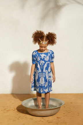 TROPICAL BLUE LACE DRESS - Spring in Summer